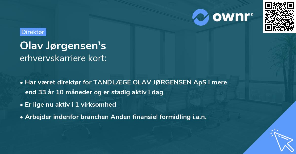 Olav Jørgensen's erhvervskarriere kort