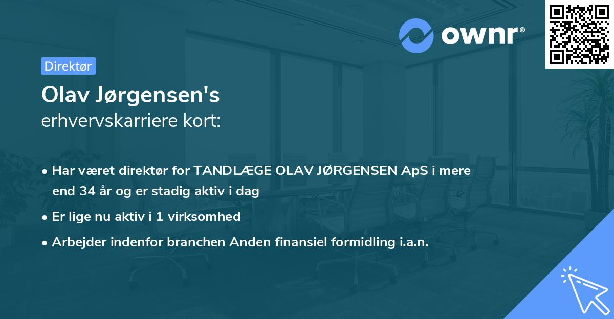 Olav Jørgensen's erhvervskarriere kort