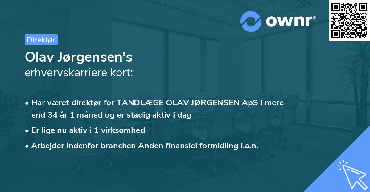Olav Jørgensen's erhvervskarriere kort