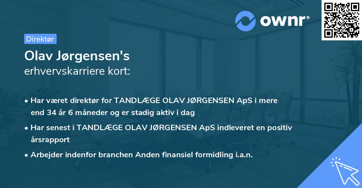 Olav Jørgensen's erhvervskarriere kort
