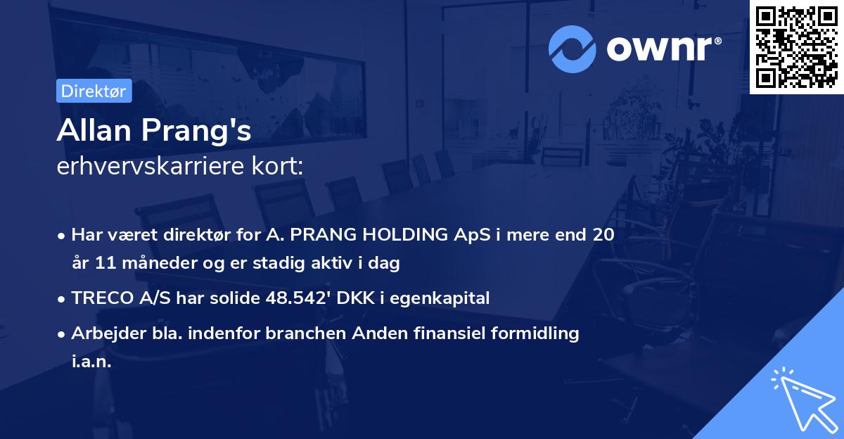 Allan Prang's erhvervskarriere kort
