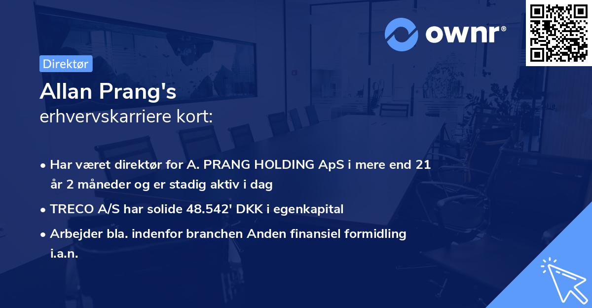 Allan Prang's erhvervskarriere kort