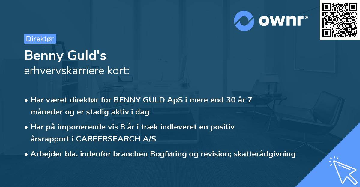 Benny Guld's erhvervskarriere kort