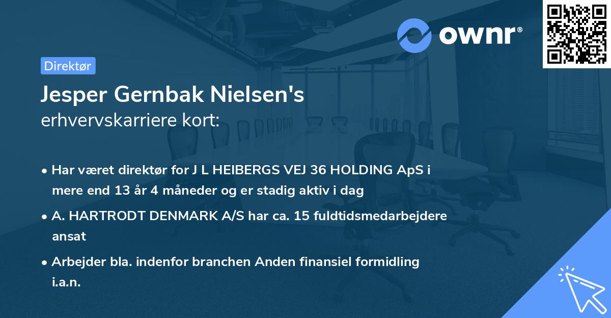 Jesper Gernbak Nielsen's erhvervskarriere kort