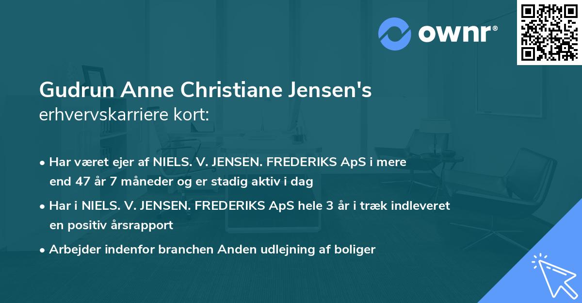 Gudrun Anne Christiane Jensen's erhvervskarriere kort
