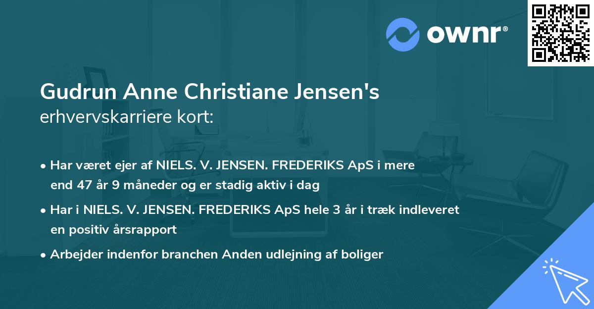 Gudrun Anne Christiane Jensen's erhvervskarriere kort