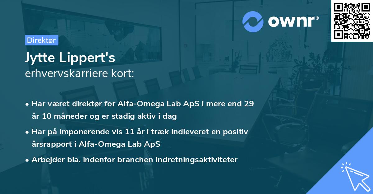 Jytte Lippert's erhvervskarriere kort