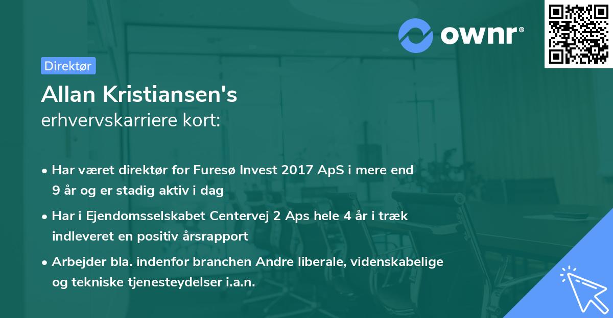 Allan Kristiansen's erhvervskarriere kort