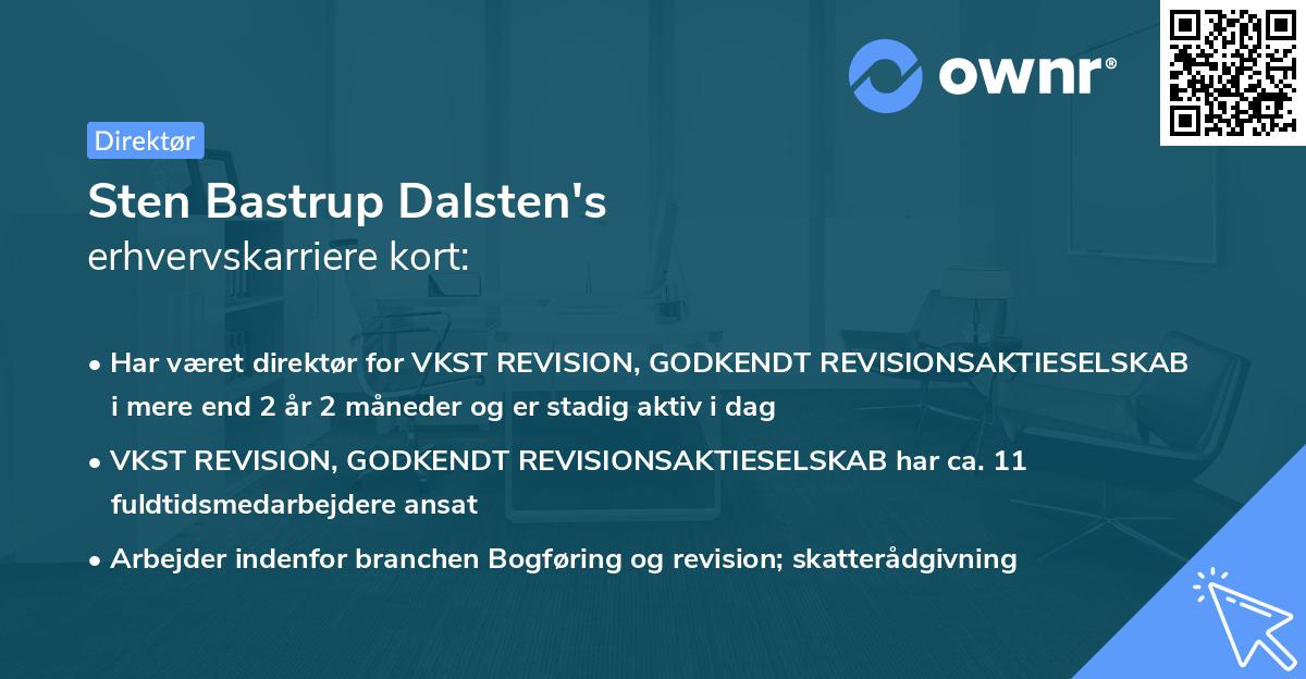 Sten Bastrup Dalsten's erhvervskarriere kort
