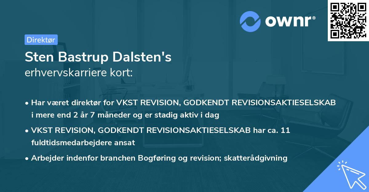 Sten Bastrup Dalsten's erhvervskarriere kort