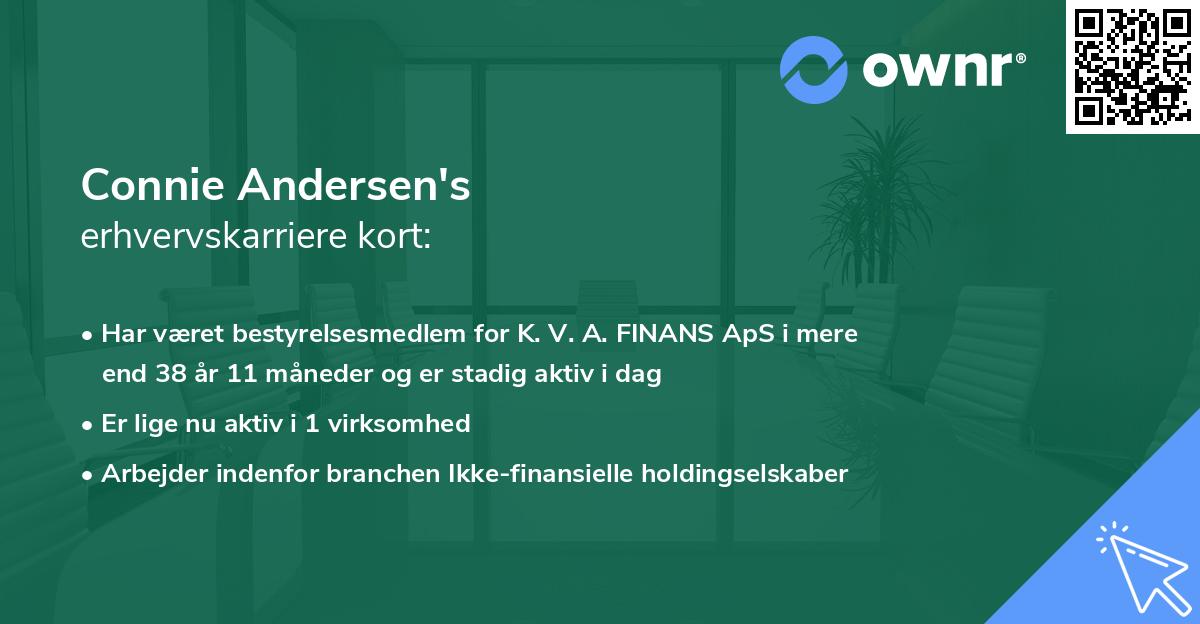 Connie Andersen's erhvervskarriere kort