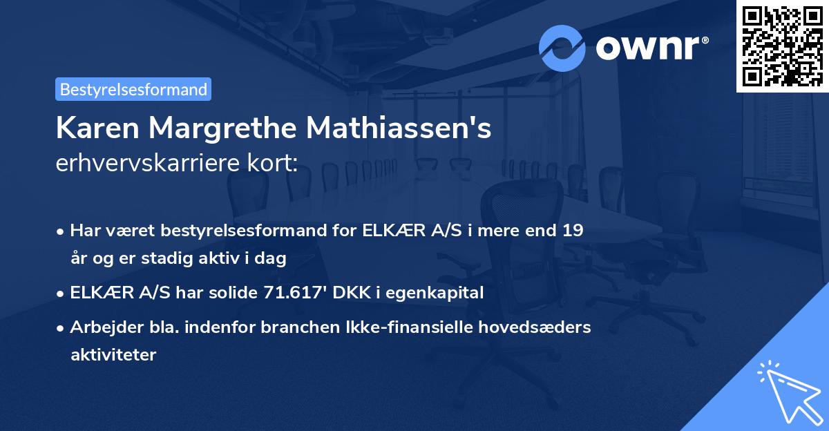 Karen Margrethe Mathiassen's erhvervskarriere kort