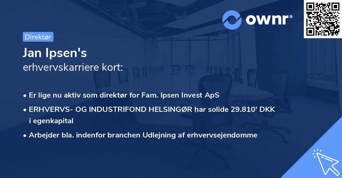 Jan Ipsen's erhvervskarriere kort