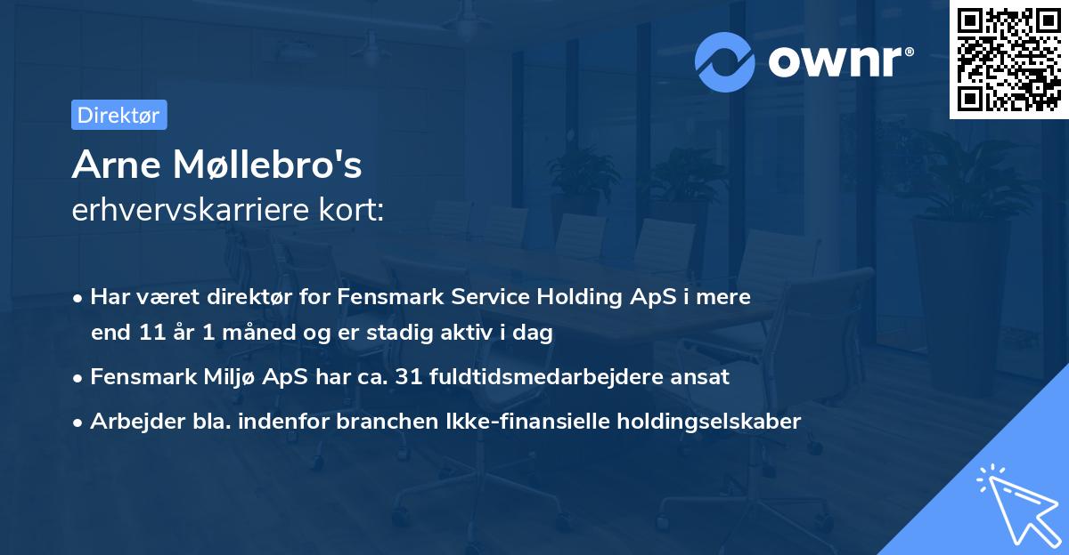 Arne Møllebro's erhvervskarriere kort