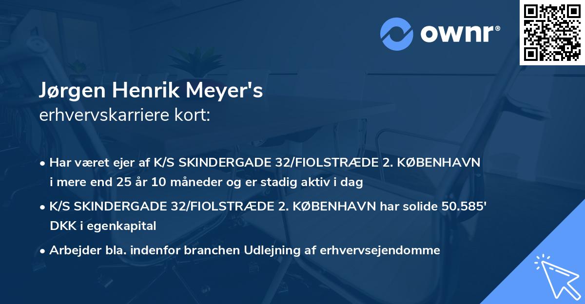 Jørgen Henrik Meyer's erhvervskarriere kort