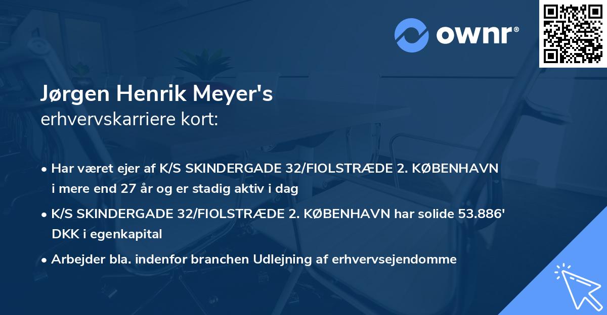 Jørgen Henrik Meyer's erhvervskarriere kort