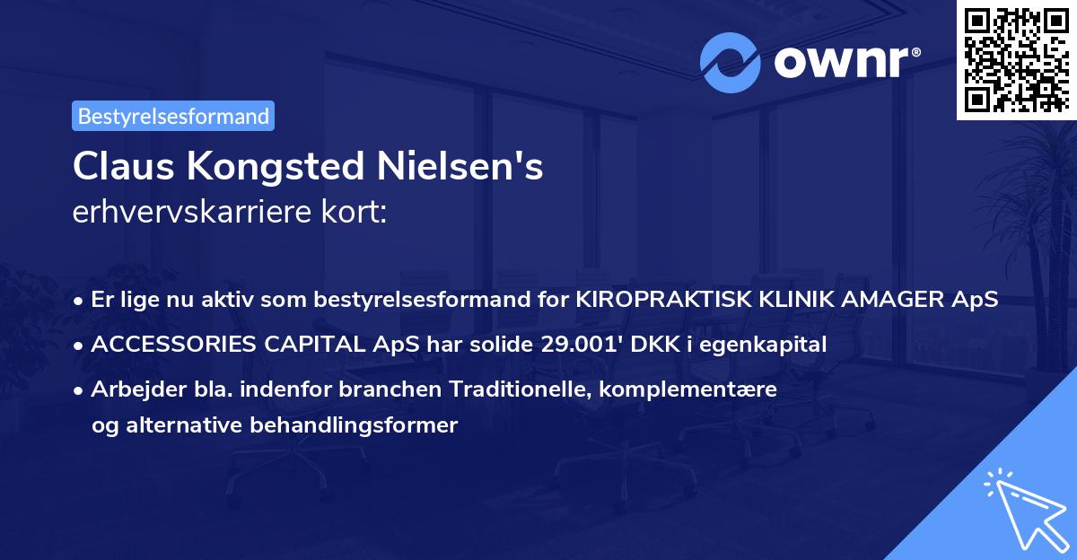 Claus Kongsted Nielsen's erhvervskarriere kort
