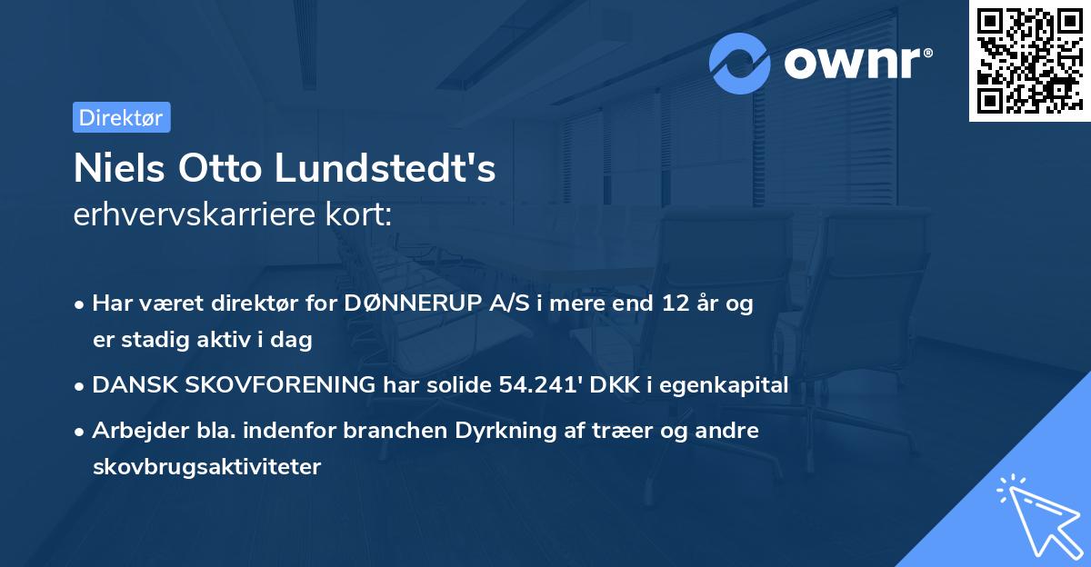 Niels Otto Lundstedt's erhvervskarriere kort