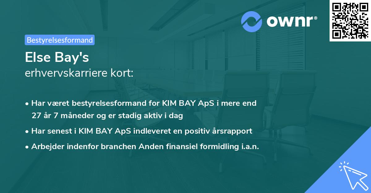 Else Bay's erhvervskarriere kort