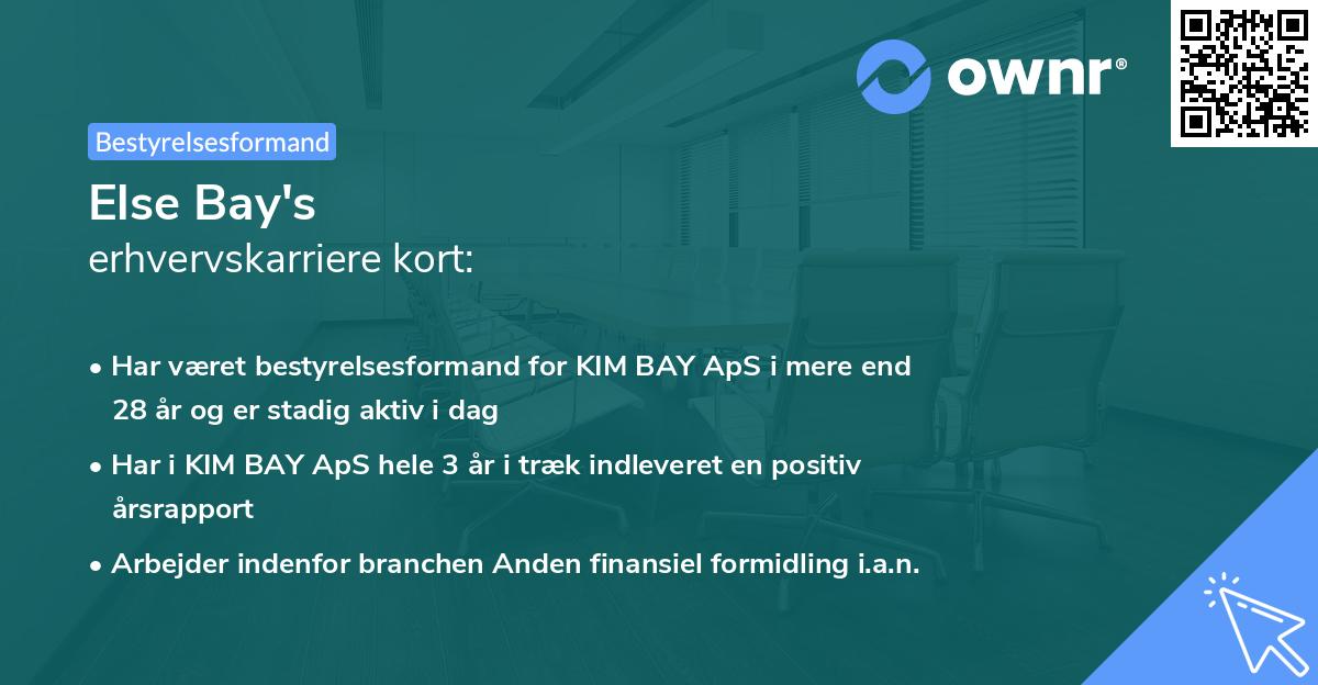 Else Bay's erhvervskarriere kort