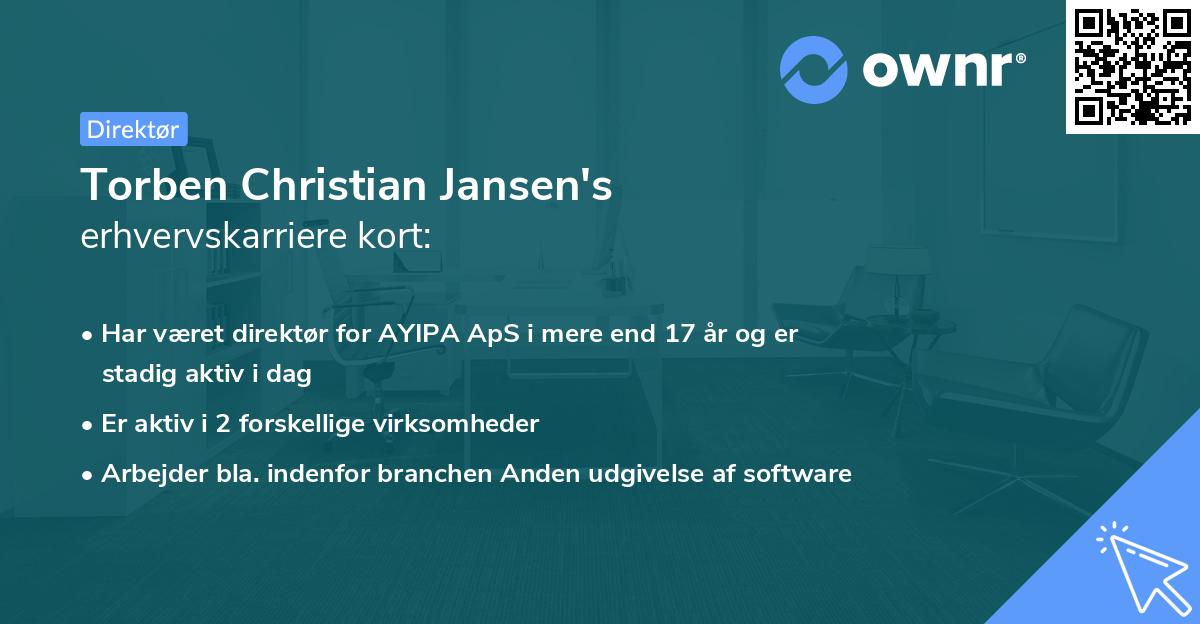 Torben Christian Jansen's erhvervskarriere kort