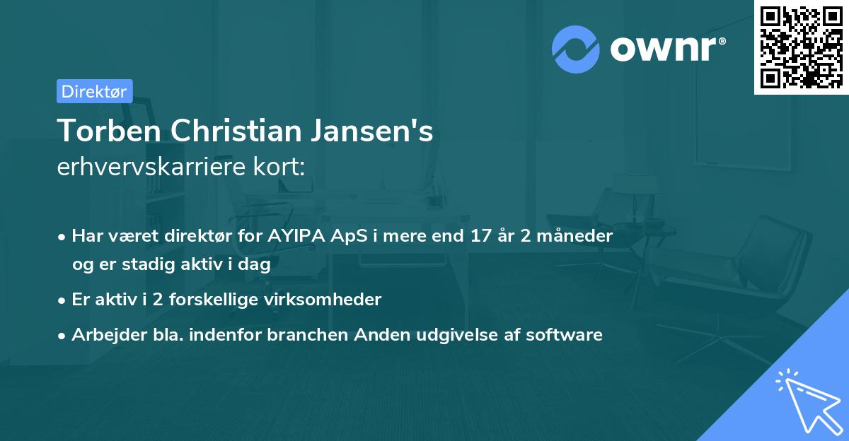 Torben Christian Jansen's erhvervskarriere kort
