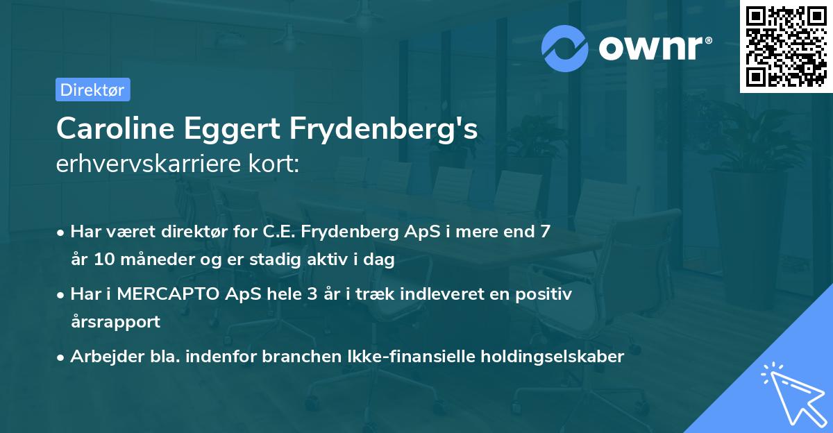Caroline Eggert Frydenberg's erhvervskarriere kort