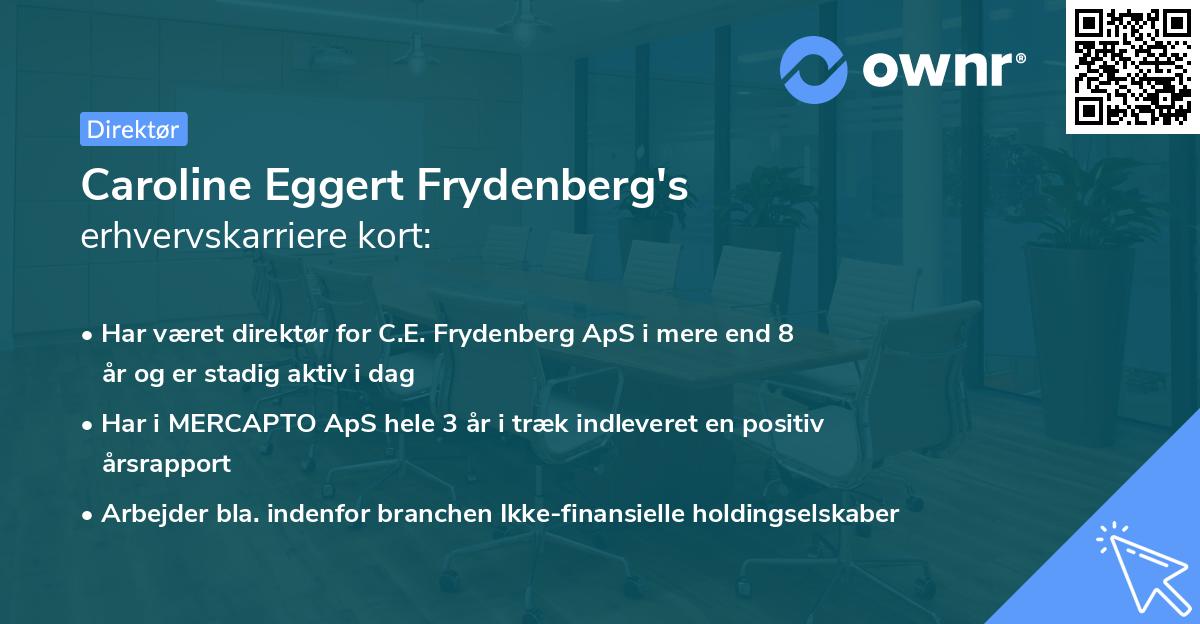 Caroline Eggert Frydenberg's erhvervskarriere kort