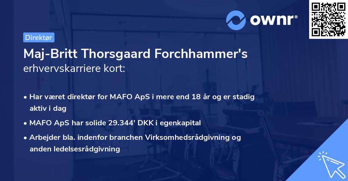 Maj-Britt Thorsgaard Forchhammer's erhvervskarriere kort
