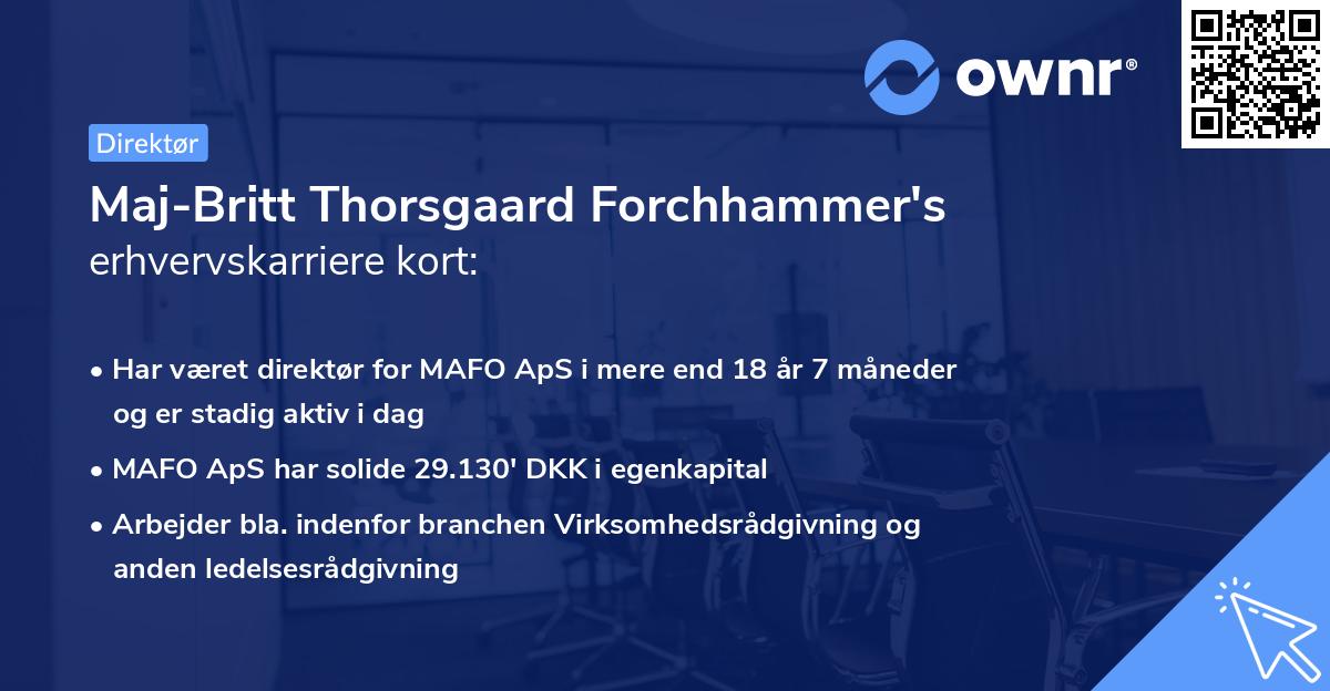 Maj-Britt Thorsgaard Forchhammer's erhvervskarriere kort