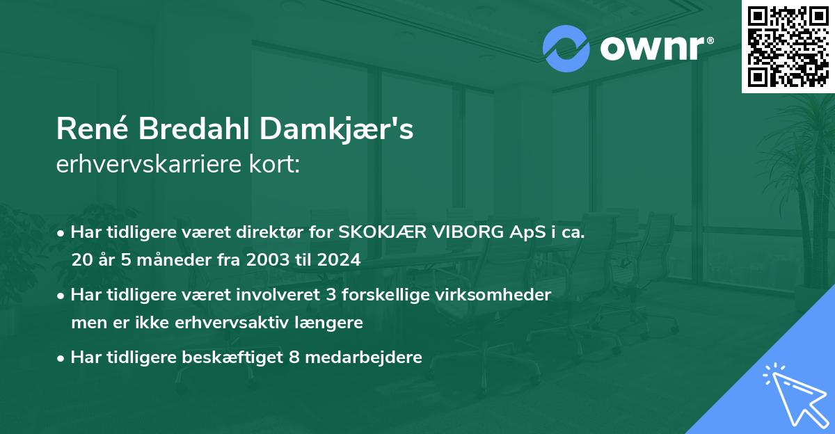 René Bredahl Damkjær's erhvervskarriere kort