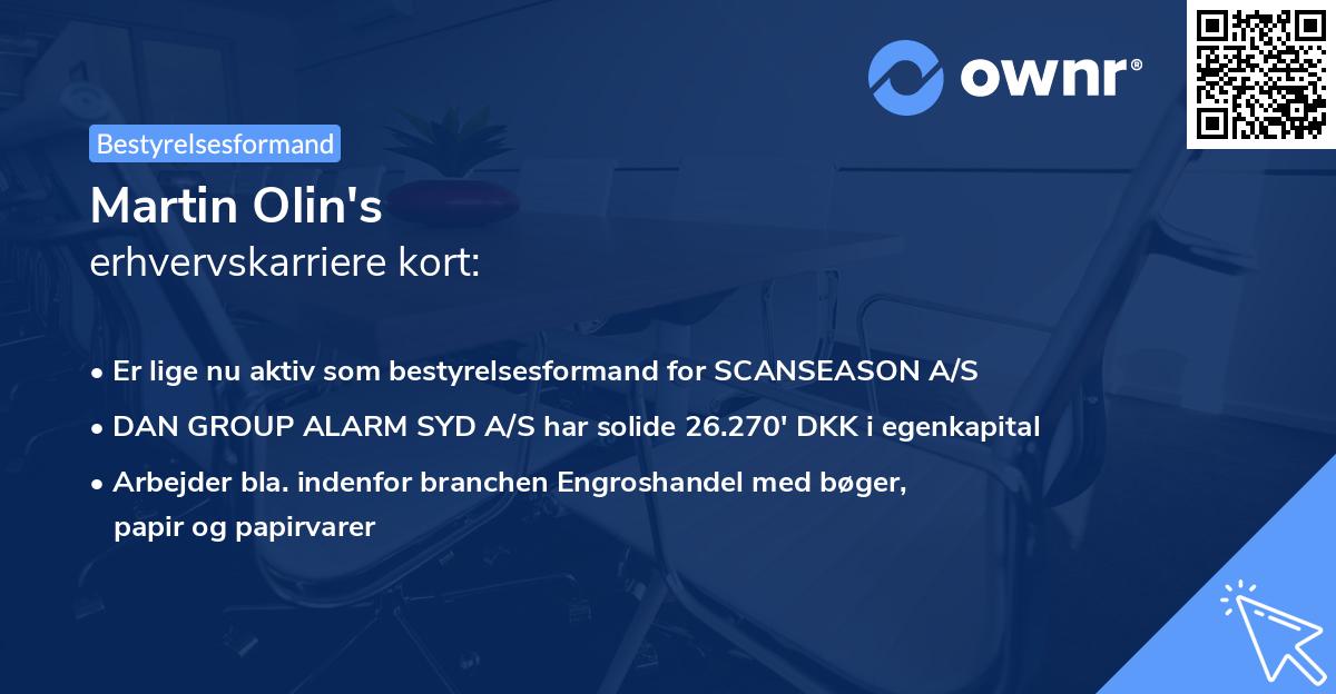 Martin Olin's erhvervskarriere kort