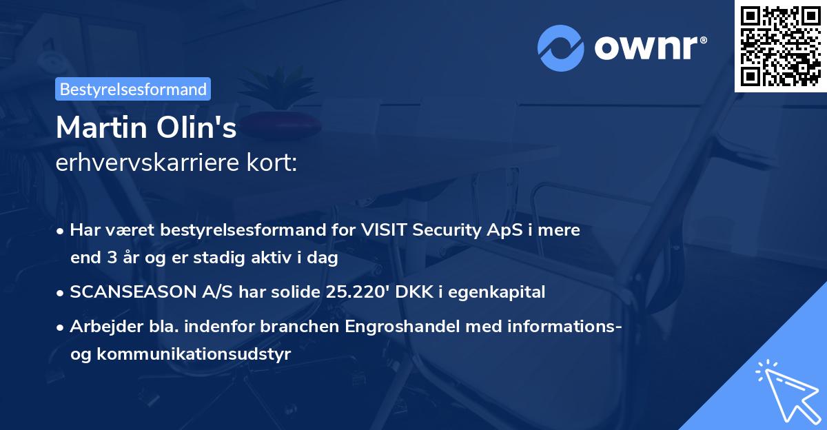 Martin Olin's erhvervskarriere kort