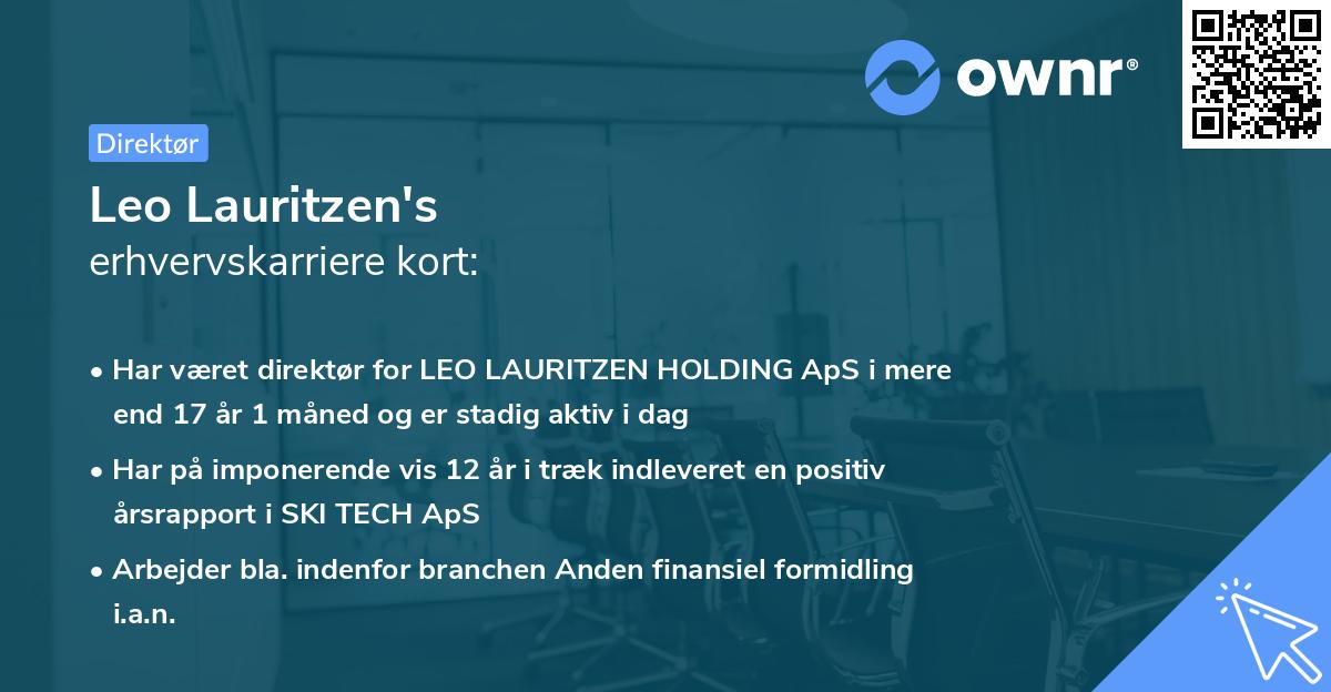 Leo Lauritzen's erhvervskarriere kort