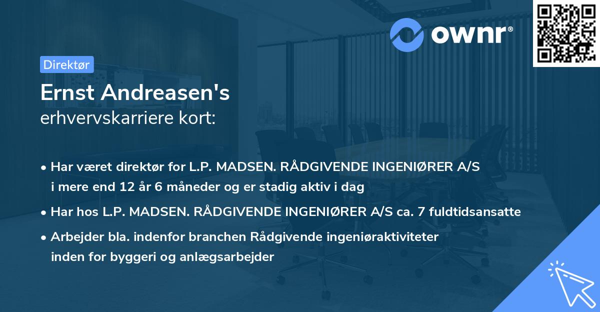 Ernst Andreasen's erhvervskarriere kort