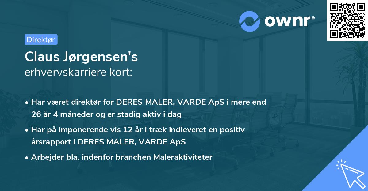 Claus Jørgensen's erhvervskarriere kort