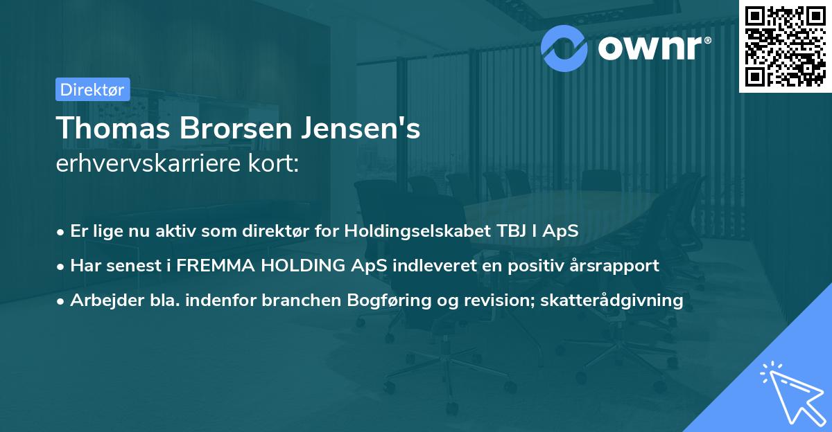 Thomas Brorsen Jensen's erhvervskarriere kort