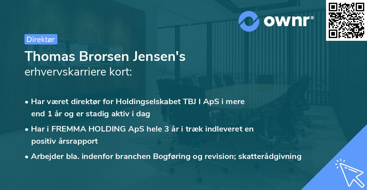 Thomas Brorsen Jensen's erhvervskarriere kort