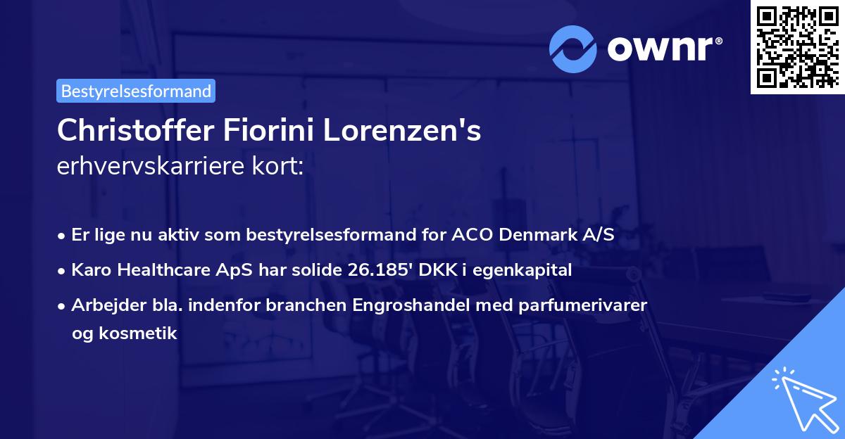 Christoffer Fiorini Lorenzen's erhvervskarriere kort