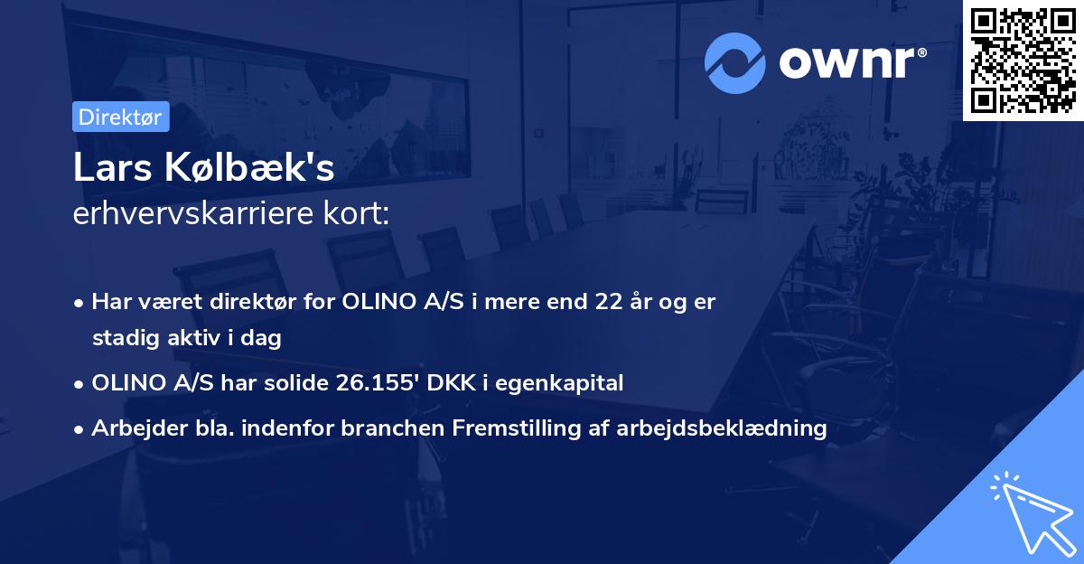 Lars Kølbæk's erhvervskarriere kort