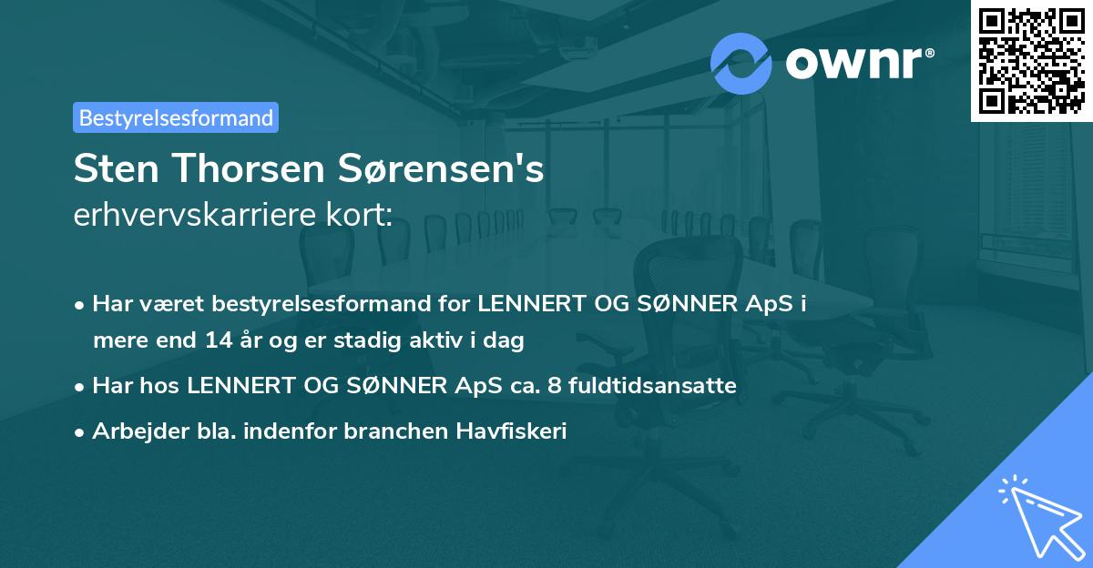 Sten Thorsen Sørensen's erhvervskarriere kort