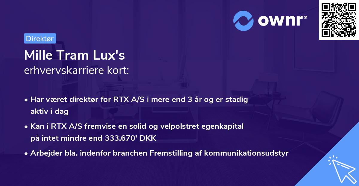 Mille Tram Lux's erhvervskarriere kort