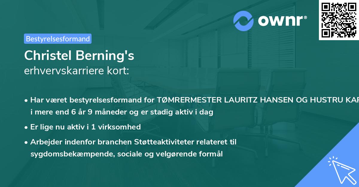 Christel Berning's erhvervskarriere kort