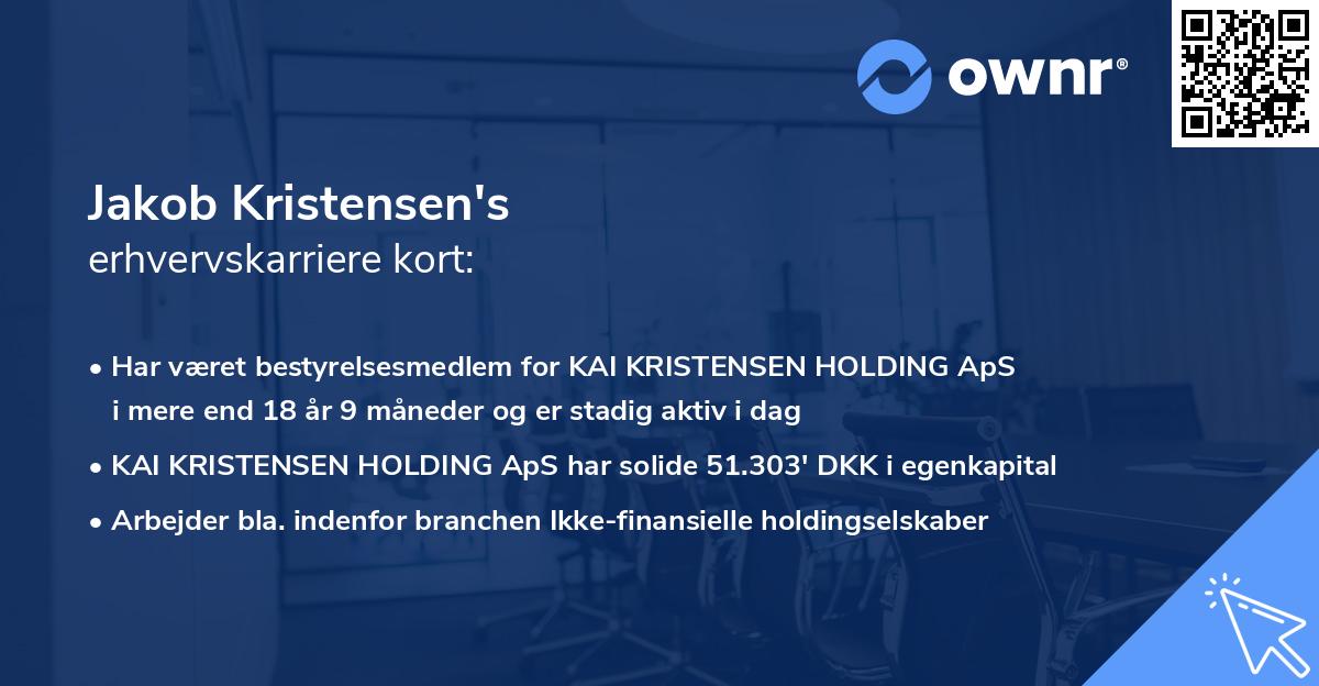 Jakob Kristensen's erhvervskarriere kort
