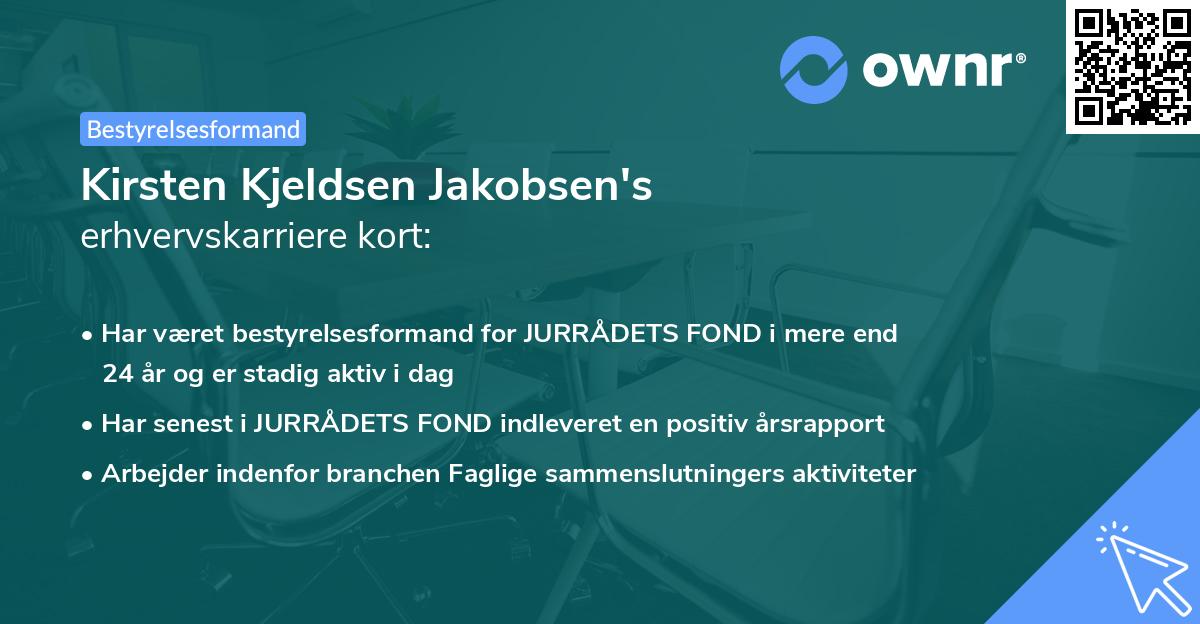 Kirsten Kjeldsen Jakobsen's erhvervskarriere kort