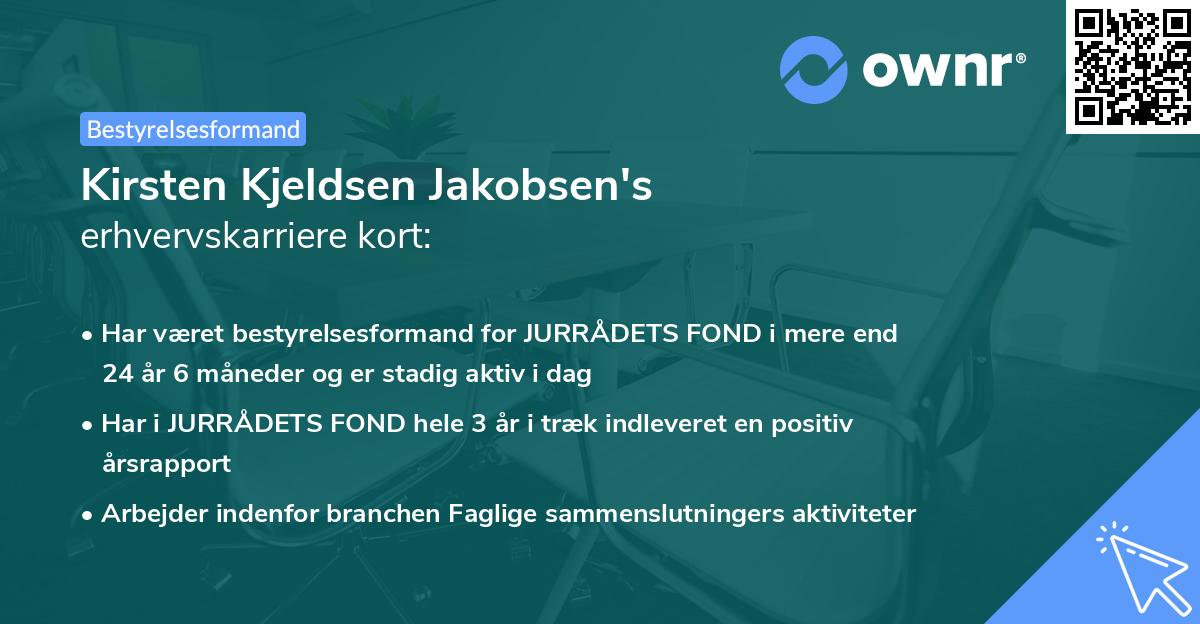 Kirsten Kjeldsen Jakobsen's erhvervskarriere kort
