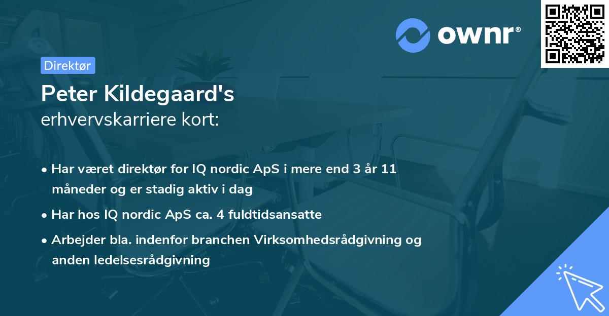 Peter Kildegaard's erhvervskarriere kort