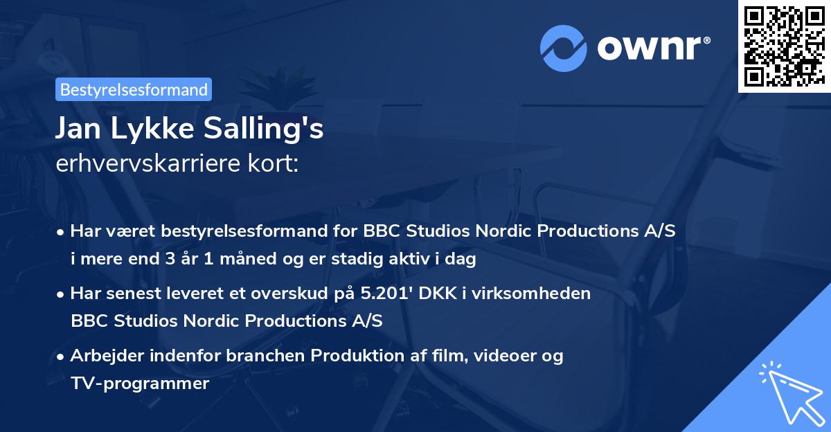 Jan Lykke Salling's erhvervskarriere kort