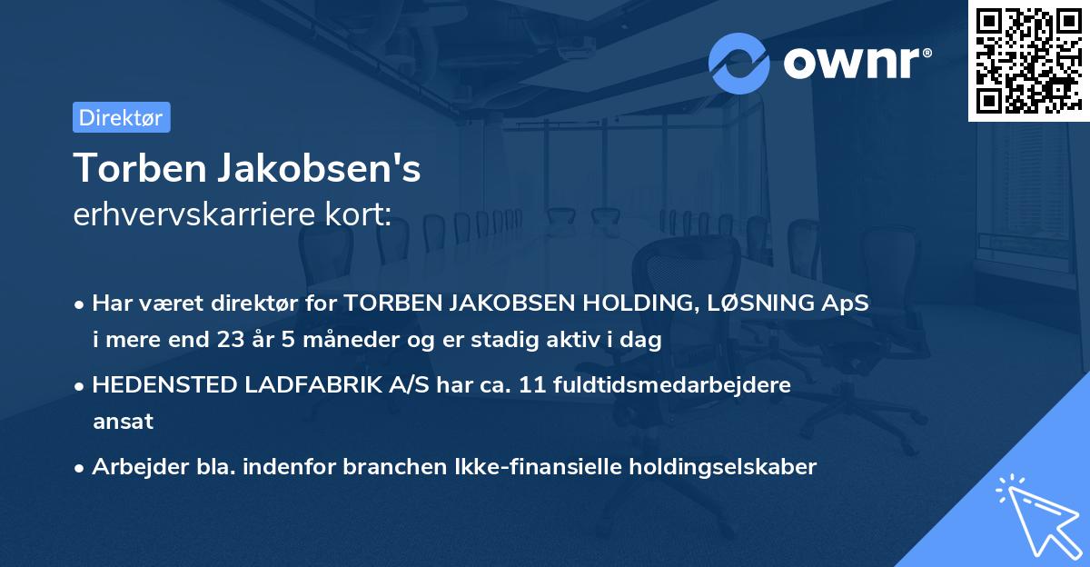 Torben Jakobsen's erhvervskarriere kort
