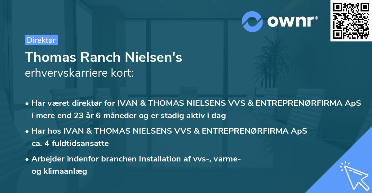 Thomas Ranch Nielsen's erhvervskarriere kort